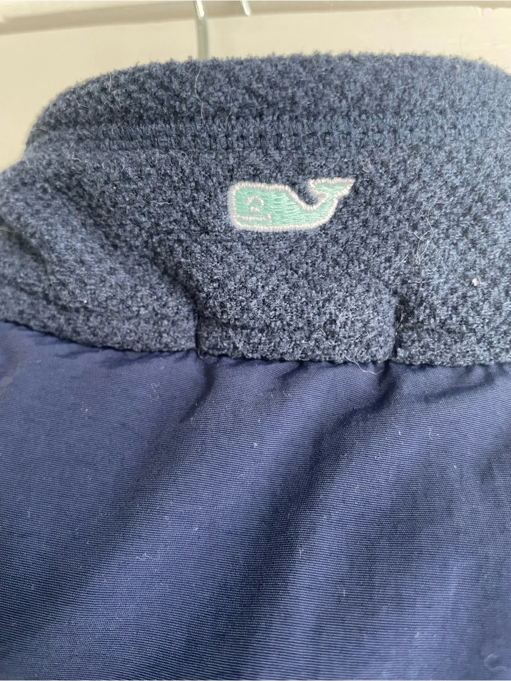Vineyard Vines Boys Fleece Zip Vest Navy Blue and Teal Vest Size L